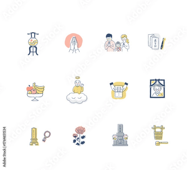 Obraz 仏事いろいろ　アイコンセット3