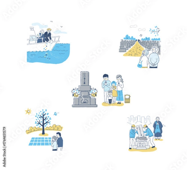 Fototapeta さまざまな埋葬方法・お墓に関する様々なイメージ　セット