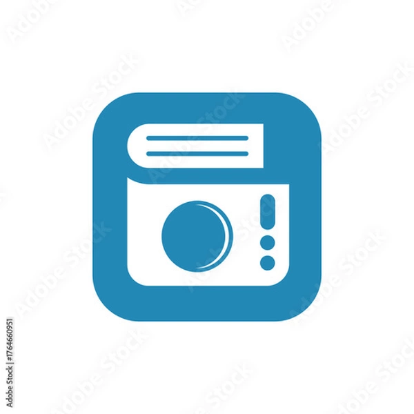 Fototapeta Washing machine icon inside rounded square background