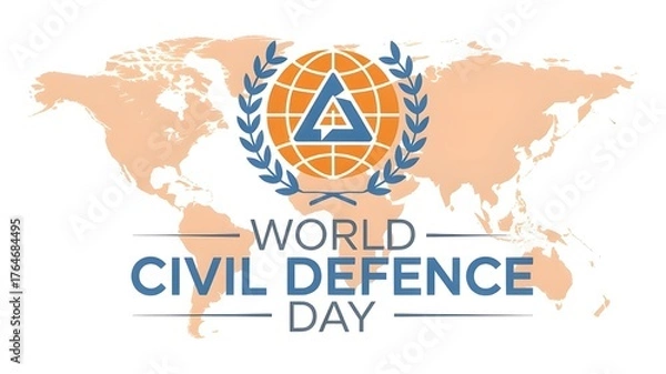 Fototapeta Vector Illustration World Civil Defence Day. Simple and Elegant Design