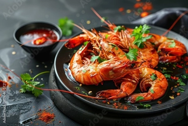 Obraz shrimp on a plate