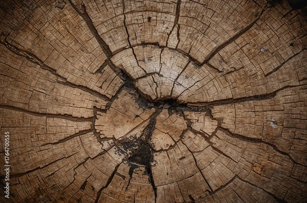 Obraz Segment of aged timber with fractures