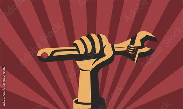 Fototapeta Retro Industrial Poster with ...