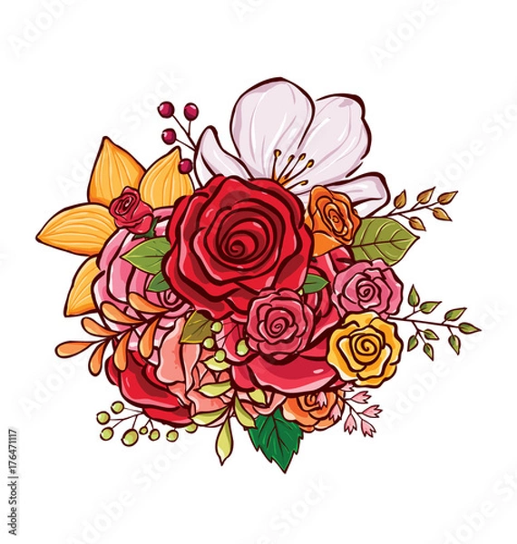 Obraz flower bouquet vector illustration