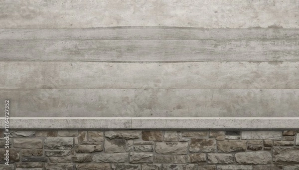 Obraz Concrete wall with horizontal lines, textured background
