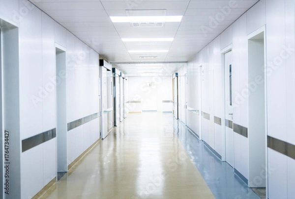Obraz Empty hallway in new modern hospital