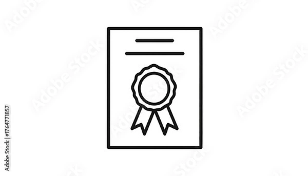 Fototapeta Line art of certificate with seal