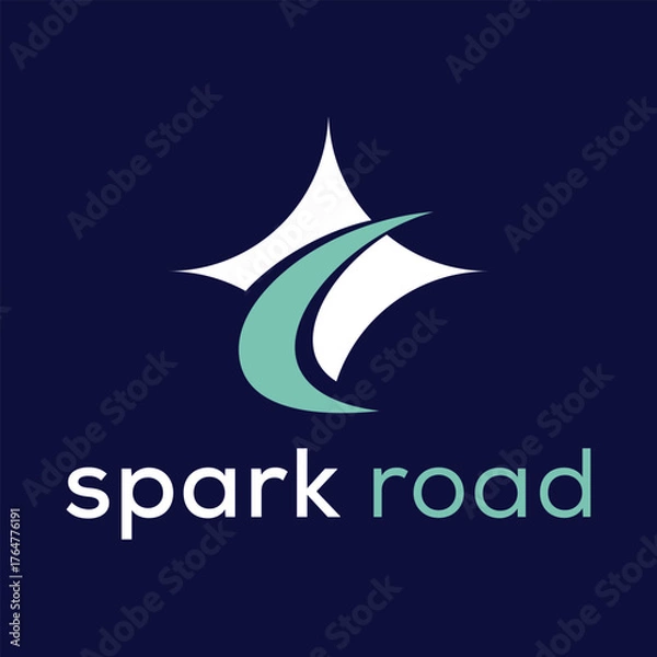 Obraz spark and road logo design template