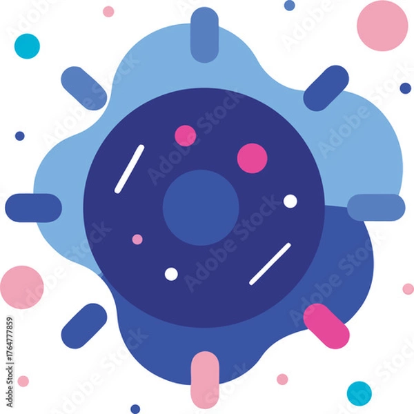 Fototapeta Abstract Donut or Virus Icon