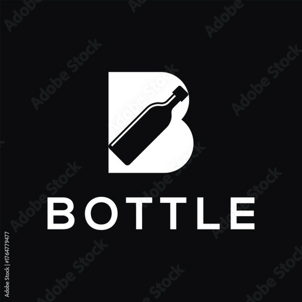 Obraz initial letter B bottle logo design template