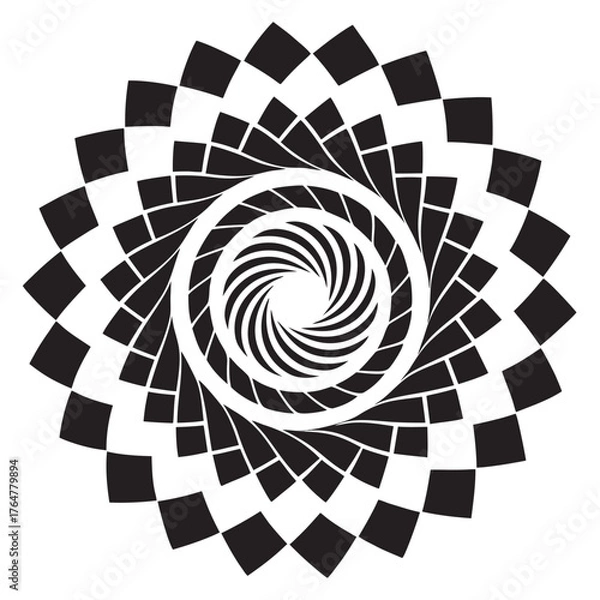Fototapeta Optical Illusion Checkerboard Spiral