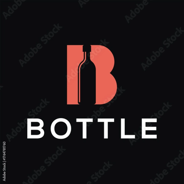Obraz initial letter B bottle logo design template	