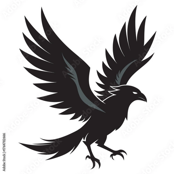 Fototapeta Stylized Black Phoenix or Eagle