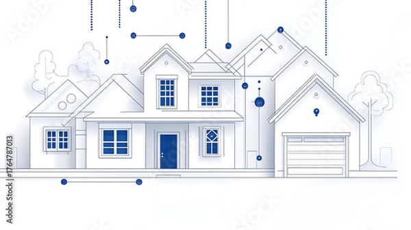 Obraz Smart Home Technology Connected House Network.