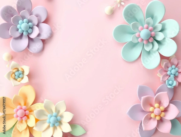 Fototapeta frangipani flower border