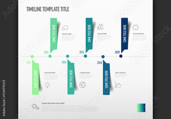 Fototapeta Clean Vector Timeline Infographic Design Template