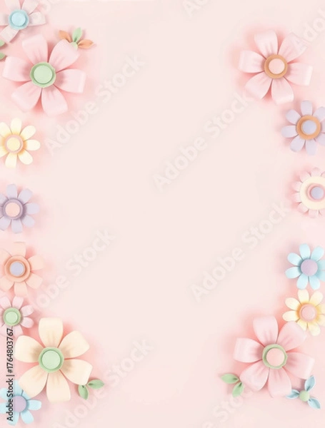 Fototapeta frame of flowers