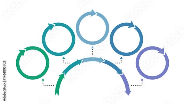 Fototapeta Infographic 5 steps.