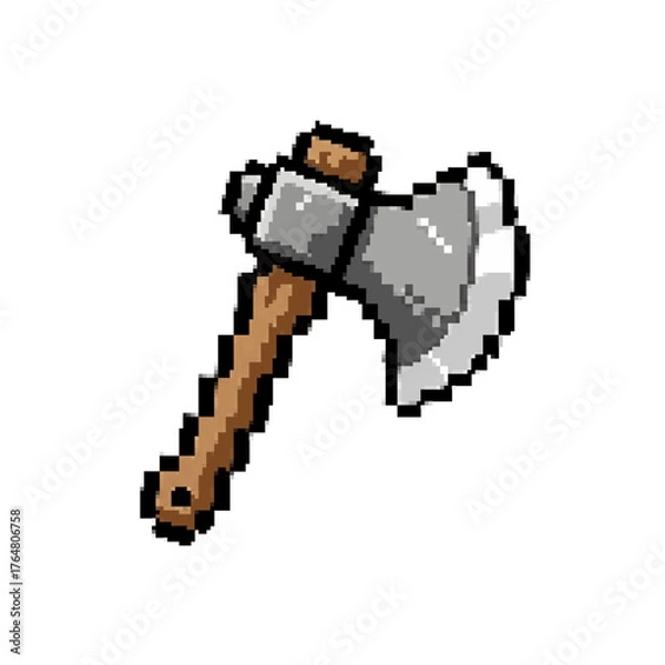 Fototapeta Pixelated Axe: A Retro Weapon