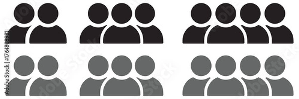 Obraz User and Group Icons Vector Set – Individual, Team & Community Symbols