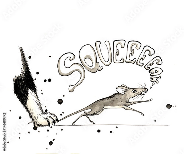 Obraz Cat hunts mouse