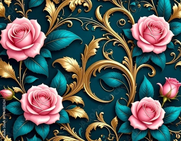 Obraz Floral baroque pattern