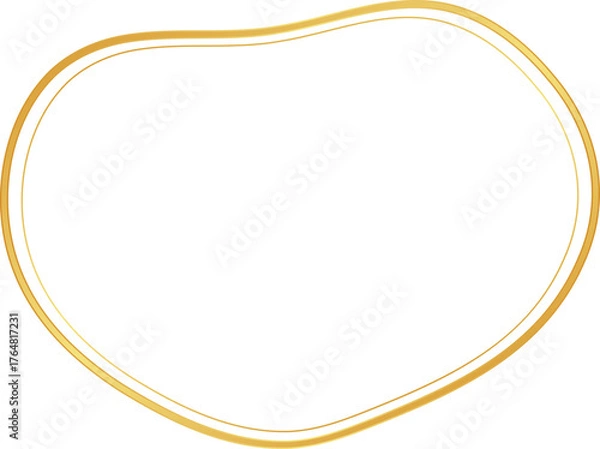 Fototapeta Shiny Golden Double Circle Frame