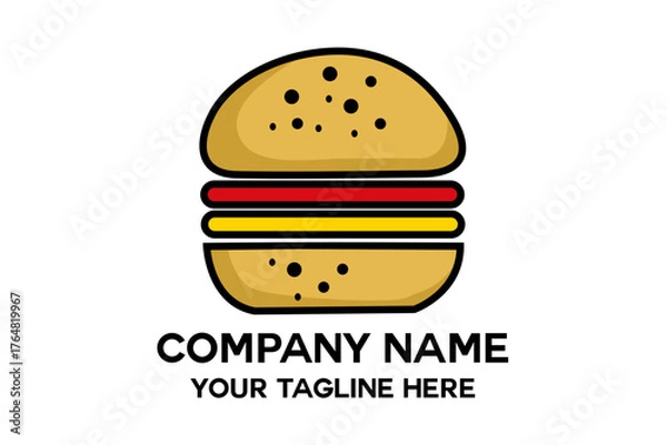 Obraz delicious burger bun logo