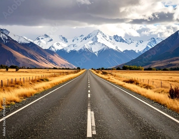 Obraz Mountain road stretching into distance