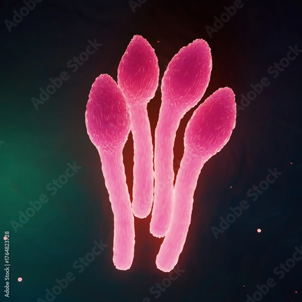 Obraz Clostridium Tetani Bacterium Microscopic 3D Render