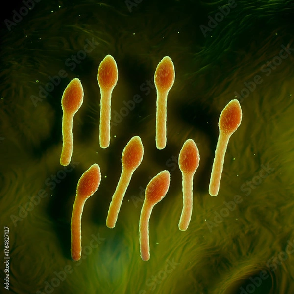 Obraz Clostridium Tetani Bacterium Microscopic 3D Render