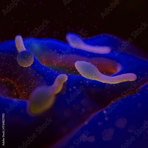 Obraz Clostridium Tetani Bacterium Microscopic 3D Render