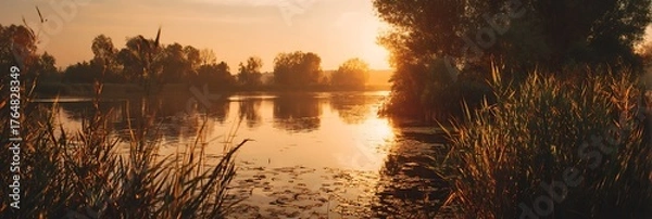 Obraz sunset on the river