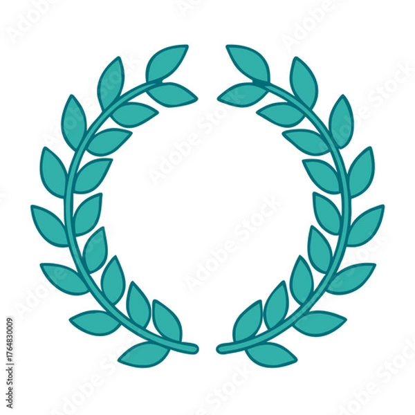 Fototapeta Circular Laurel Wreath Icon for Web and Graphic Design