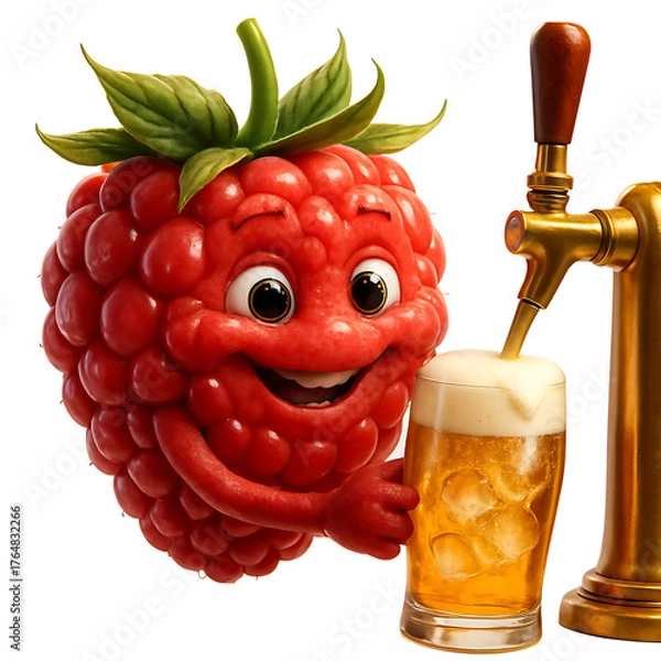 Obraz Happy Raspberry Brewing a Beer