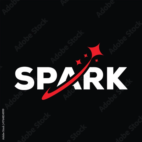 Fototapeta creative spark logo design, word mark spark graphic vector
