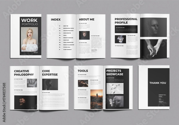 Fototapeta Work Portfolio Layout Template Design