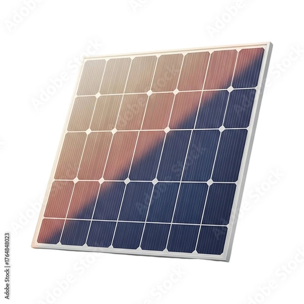 Obraz Solar panel isolated on transparent background, renewable energy source for electricity