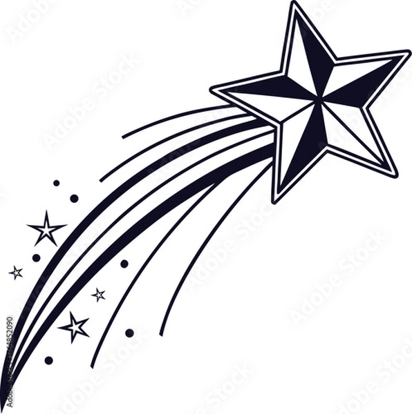 Obraz Shooting Star Vector Illustration