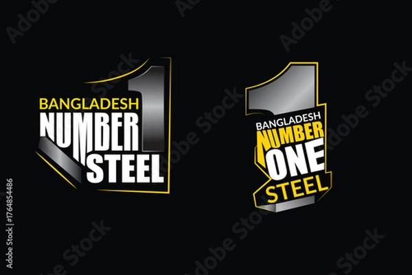 Obraz Number one steel vector mnemonic design