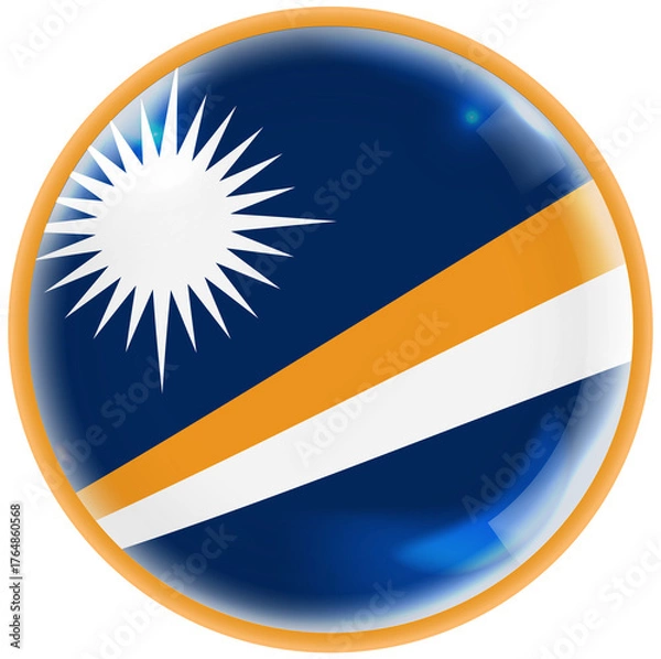 Obraz marshall islands flag button
