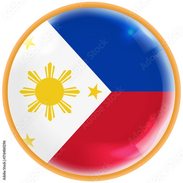 Obraz philippines flag button