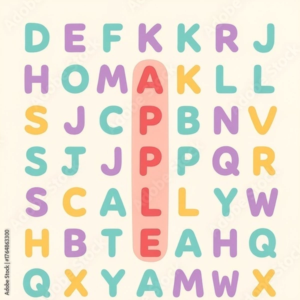 Fototapeta Word Search Puzzle “APPLE”