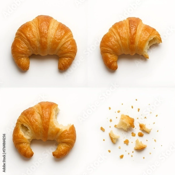 Fototapeta Realistic Croissant Bite Sequence 