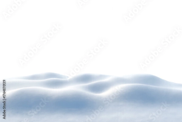 Fototapeta abstract blue background -  Minimalist winter landscape with snow-covered hills and soft contours—transparent background for seasonal design, nature illustration, and tranquil creative projects