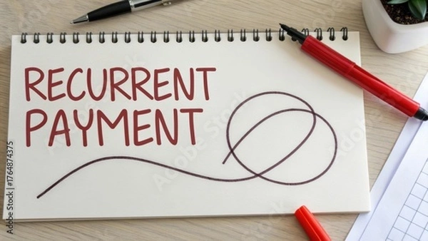 Fototapeta Infinity Symbol Drawn on Paper Beside the Word Current