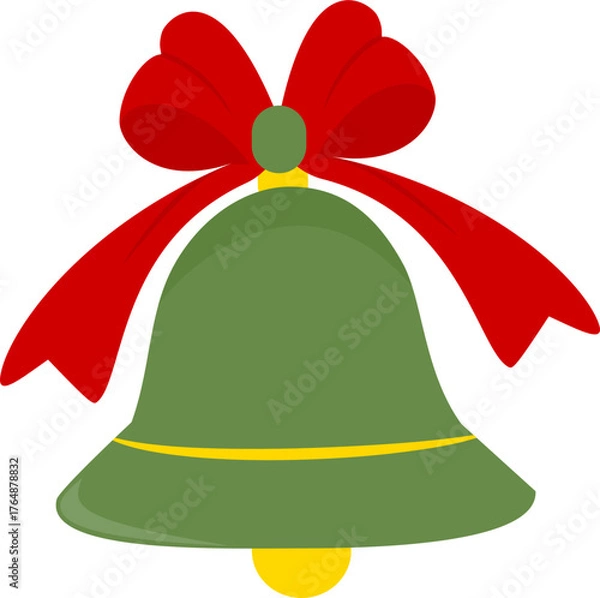 Obraz christmas bells with red ribbon