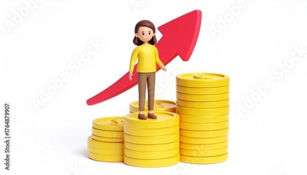 Fototapeta Financial growth and success achieved with strategic investment planning and management towards