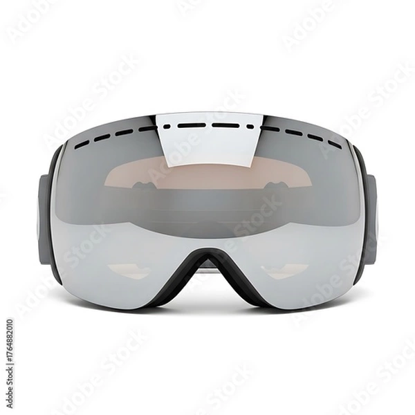 Obraz Modern ski goggles with reflective lens and white strap