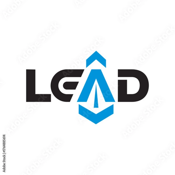 Obraz Letter LEAD vector wordmark logo typography.A sophisticated wordmark logo embodying elite leadership, representing prestige and exclusivity.